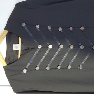 Black Military Style Jacket Black Uniform Steam Punk Edgy Cos Play Sz.40/ XL